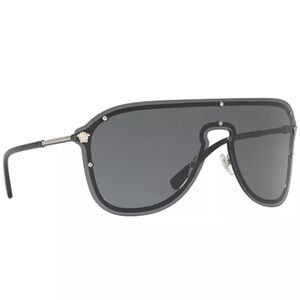 Versace Black and Silver Shield Sunglasses